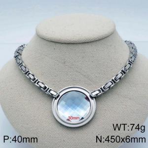Stainless Steel Stone Necklace - KN114097-Z