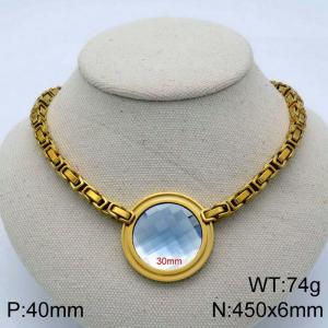 Stainless Steel Stone Necklace - KN114099-Z