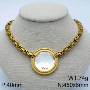 Stainless Steel Stone Necklace - KN114102-Z