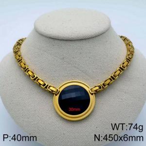 Stainless Steel Stone Necklace - KN114103-Z