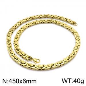 SS Gold-Plating Necklace - KN114148-Z