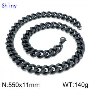 Stainless Steel Black-plating Necklace - KN114255-Z