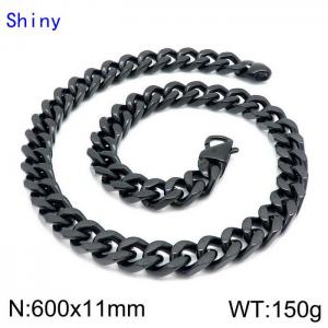 Stainless Steel Black-plating Necklace - KN114277-Z