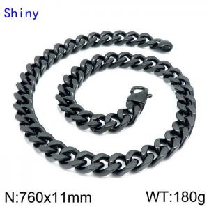 Stainless Steel Black-plating Necklace - KN114280-Z