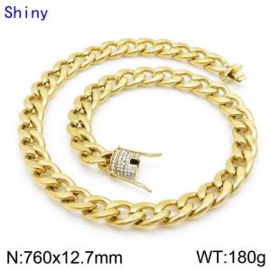 SS Gold-Plating Necklace - KN114406-Z
