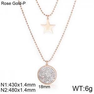Stainless Steel Stone Necklace - KN114448-K