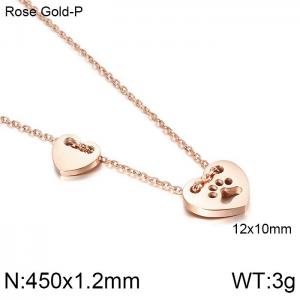 SS Rose Gold-Plating Necklace - KN115131-KFC