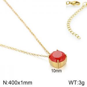 Stainless Steel Stone Necklace - KN115549-K