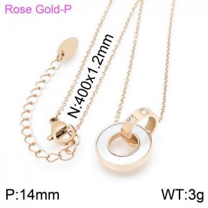 SS Rose Gold-Plating Necklace - KN115889-K
