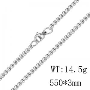 Steel colored stainless steel square pearl chain, fashionable pearl necklace, collarbone chain - KN116826-ZC