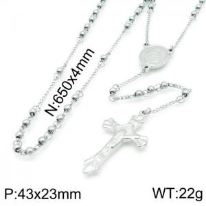 Stainless Steel Rosary Necklace - KN117511-Z