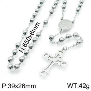 Stainless Steel Rosary Necklace - KN117692-Z
