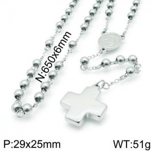 Stainless Steel Rosary Necklace - KN117693-Z