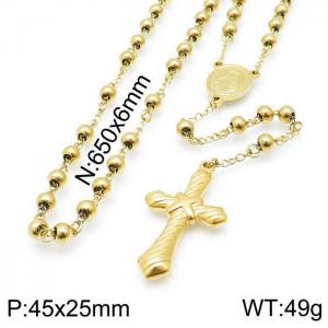 Stainless Steel Rosary Necklace - KN117710-Z