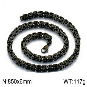 Stainless Steel Black-plating Necklace - KN117895-Z