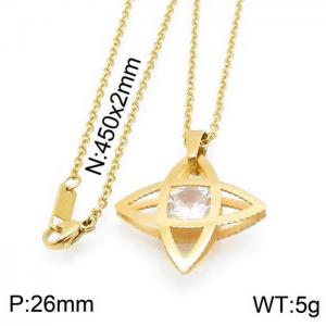 Stainless Steel Stone Necklace - KN117966-JM