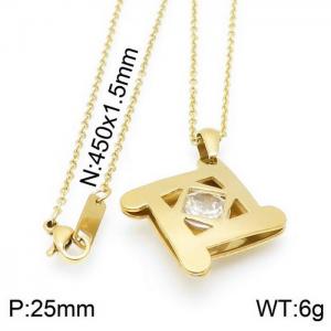 Stainless Steel Stone Necklace - KN117967-JM
