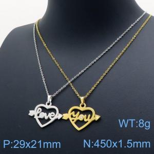 Stainless Steel Lover Necklace - KN118200-JG