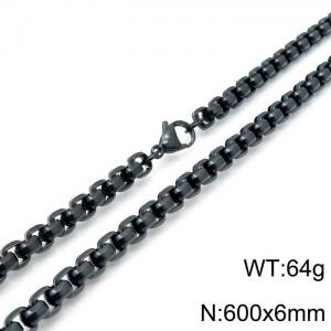 Stainless Steel Black-plating Necklace - KN118439-Z