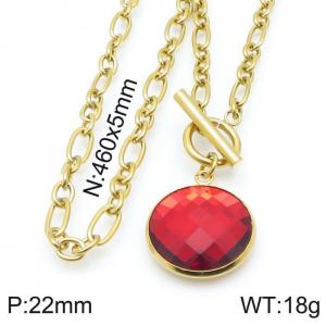 Stainless Steel Stone Necklace - KN118539-Z