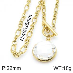 Stainless Steel Stone Necklace - KN118541-Z