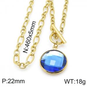 Stainless Steel Stone Necklace - KN118542-Z