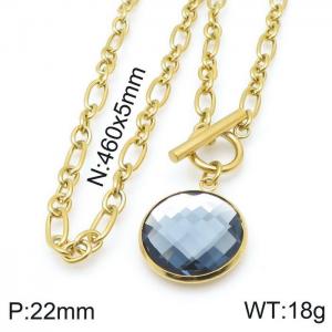Stainless Steel Stone Necklace - KN118543-Z