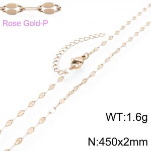 SS Rose Gold-Plating Necklace - KN118595-K