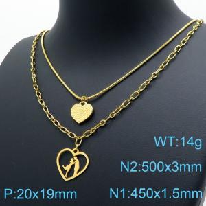 SS Gold-Plating Necklace - KN118880-Z