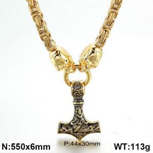 SS Gold-Plating Necklace - KN1196761-Z
