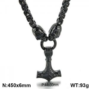 Stainless Steel Black-plating Necklace - KN1196769-Z
