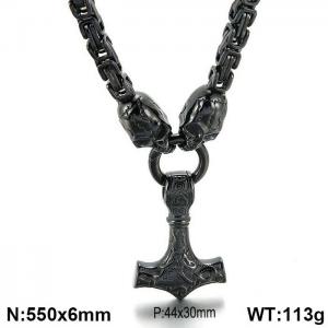Stainless Steel Black-plating Necklace - KN1196771-Z