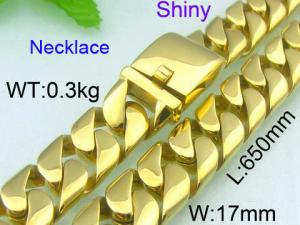 SS Gold-Plating Necklace - KN12094-D