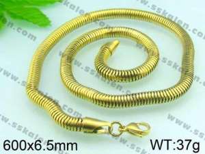 SS Gold-Plating Necklace - KN13219-Z