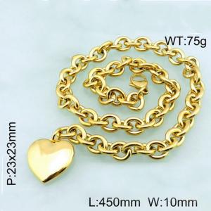 SS Gold-Plating Necklace - KN17769-Z