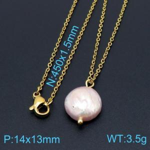 SS Gold-Plating Necklace - KN196774-NM