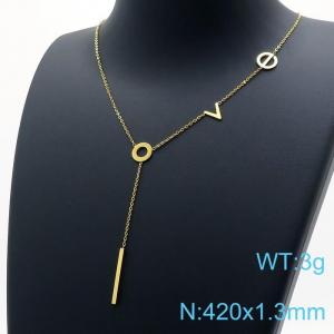 SS Gold-Plating Necklace - KN196790-HM