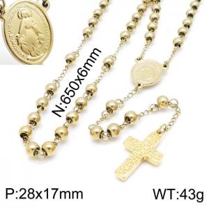 Stainless Steel Rosary Necklace - KN197001-Z