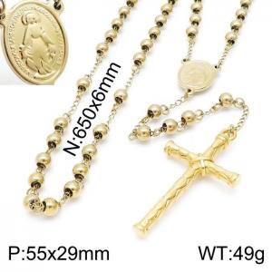 Stainless Steel Rosary Necklace - KN197003-Z