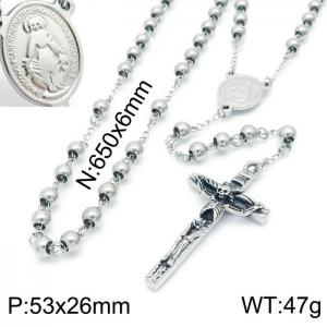 Stainless Steel Rosary Necklace - KN197004-Z