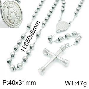 Stainless Steel Rosary Necklace - KN197009-Z