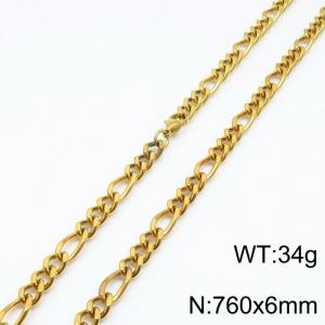 SS Gold-Plating Necklace - KN197213-Z