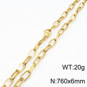 SS Gold-Plating Necklace - KN197237-Z