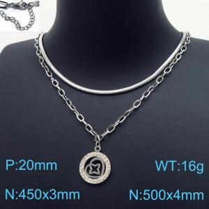 Stainless Steel Stone Necklace - KN197312-Z