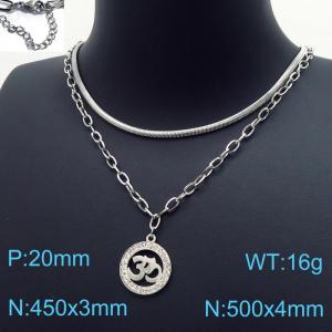 Stainless Steel Stone Necklace - KN197313-Z