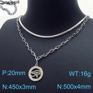 Stainless Steel Stone Necklace - KN197315-Z