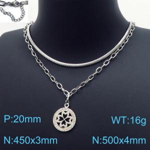 Stainless Steel Stone Necklace - KN197316-Z