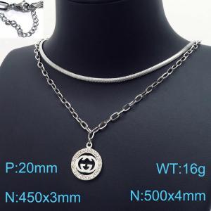 Stainless Steel Stone Necklace - KN197317-Z