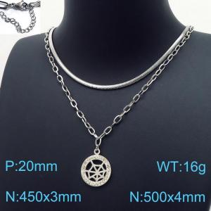Stainless Steel Stone Necklace - KN197318-Z