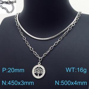 Stainless Steel Stone Necklace - KN197319-Z